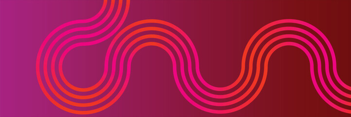 Modern pink abstract horizontal banner background with glowing geometric lines. Suitable for covers, brochures, presentations, pamphlets. vector
