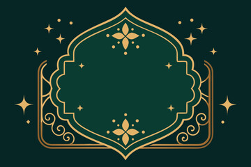 emerald gold border elegant ornamental frame luxury design