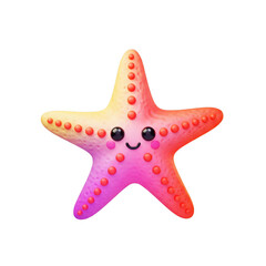 Charming cartoon starfish with a gradient color on a dark background