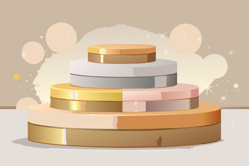 stacked podium pack round platform modern stylish event design