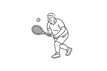 Hand drawn illustrations plus size individuals engaged in sport or fitness activities