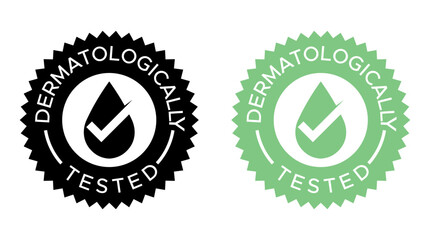 Dermatologically Tested Vector Stamp - Skincare Certification Badge - Dermatologically Tested badge logo design