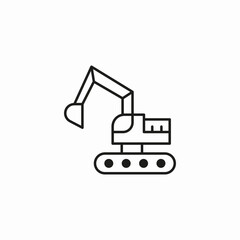 excavator heavy equipment icon sign vector