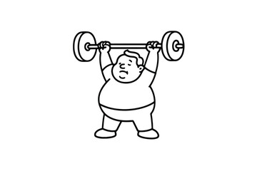 Hand drawn illustrations plus size individuals engaged in sport or fitness activities