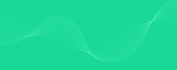 Abstract Waveform Flowing Lines on a Green Canvas