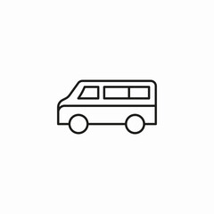passenger van vehicle icon sign vector