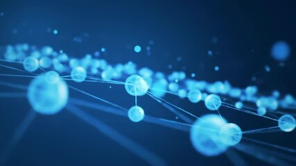 Pulsating digital network nodes and dynamic data flow visualization - Powered by Adobe