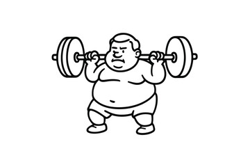 Hand drawn illustrations plus size individuals engaged in sport or fitness activities