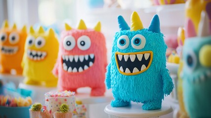 Adorable Monster Birthday Bash with Playful Expressions