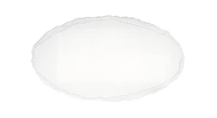 Texture of white thick paper cut out in an oval shape


