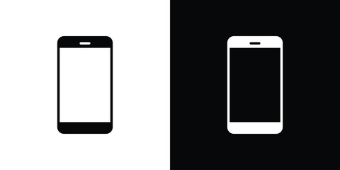 Cell phone icon silhouette vector flat illustration design pack.