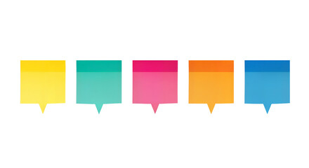 Colorful sticky notes in the shape of speech bubbles


