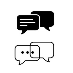 Naklejka premium speech bubbles vector , Two pairs of speech bubbles in black and gray on a white background