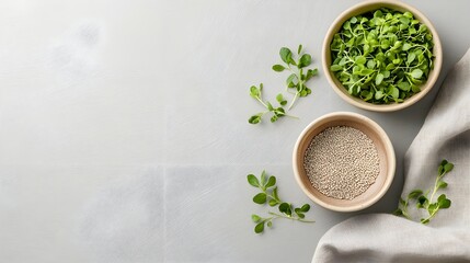 two bowls filled with different types of greens