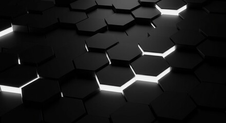 Black hexagon pattern design