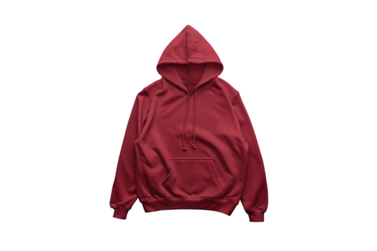 Maroon Hoodie Mockup on a transparent background