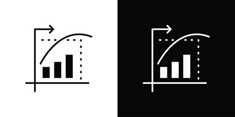 Diminishing returns icon silhouette vector flat illustration design pack.