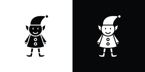 Elf icon silhouette vector flat illustration design pack.