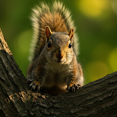 Fototapeta premium Eurasian red squirrel in front of a white backgroun