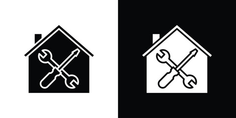 Home repair icon silhouette vector flat illustration design pack.