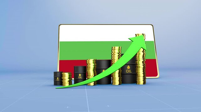 Bulgaria Oil Revenue Growth 3D Economic Infographic for Energy Sector