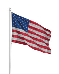 Obraz premium A Striking Stylized Flag of the United States Waving Proudly on a Pole Representing National Spirit