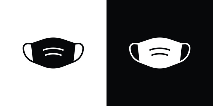 Medical mask icon silhouette vector flat illustration design pack. - Powered by Adobe