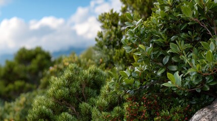 Obraz premium Natural Green Shrubs in Outdoor Setting