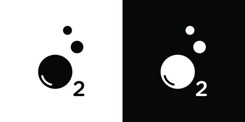 Oxygen O2 icon silhouette vector flat illustration design pack.