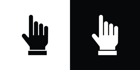 Pointing hand icon silhouette vector flat illustration design pack.