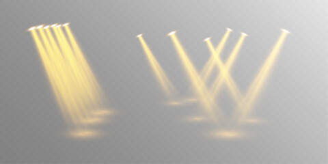 Bright Spotlight Beam with Glowing Light, Transparent Background, and Shiny Effects for Concert, Stage, or Nightclub Designs