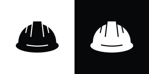 Safety helmet icon silhouette vector flat illustration design pack.