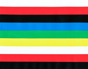 Real color PVC tape stripes arranged horizontally on a flat surface, showcasing vivid industrial...