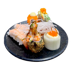 Sushi on white background