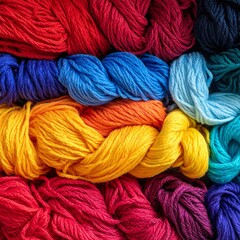 Colorful Yarn and Threads Texture Background