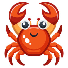 vector illustration cartoon crab ,isolated on transparent white background
