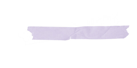 Crumpled light purple duct tape piece – pastel torn strip isolated on transparent background for soft collage art, visual design, or crafting overlays.
