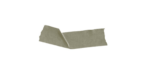 Flat brown duct tape piece on transparent background – torn soft strip for modern craft layouts, grunge texture compositions, or realistic adhesive graphic elements.
