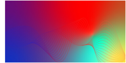 Abstract digital background featuring a smooth gradient transition from deep blue to vibrant red and yellow tones,.