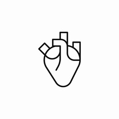 anatomical heart organ icon sign vector