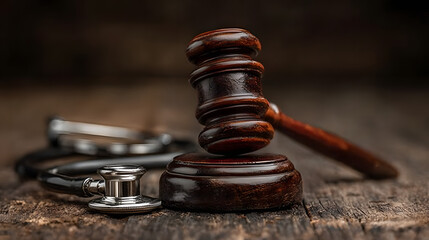 Medical Malpractice Lawsuit: Gavel and Stethoscope