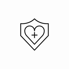 heart health shield icon sign vector