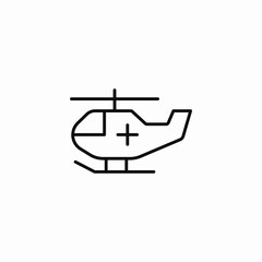 medical helicopter transport icon sign vector