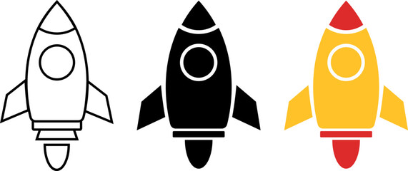 Rocket icon. powerful icon depicting. symbolizing innovation. ambition the pursuit of dreams. space travel vehicle