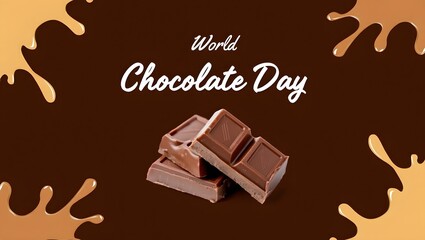 Delicious chocolate bars celebration for world chocolate day in brown and sweet design