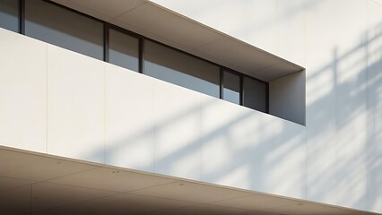 Obraz premium Minimalist concrete wall with clean geometric lines and shadow play. Great for architecture detail, texture, and modern design visuals