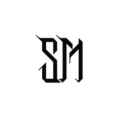 SM monogram logo design letter text name symbol monochrome logotype alphabet character simple logo