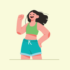 flat design people happy vector design