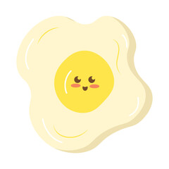 Cute Fried Egg Cartoon Character Illustration