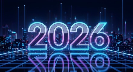 Neon Cityscape 2026 A Futuristic Vision of the New Year